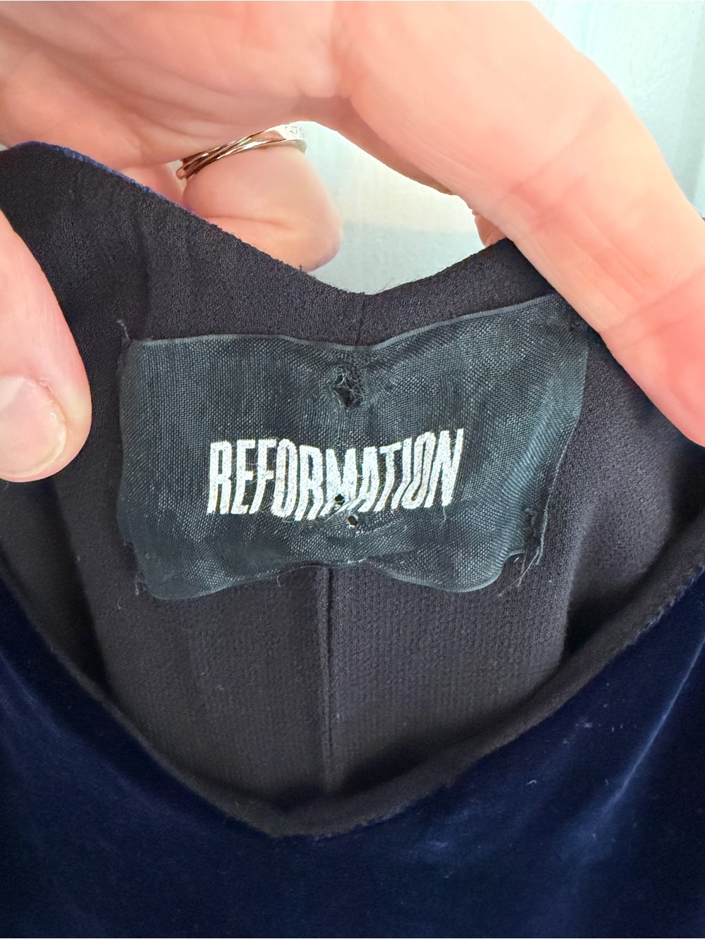Reformation Navy Velvet Slip Maxi Dress - Picture 6 of 13